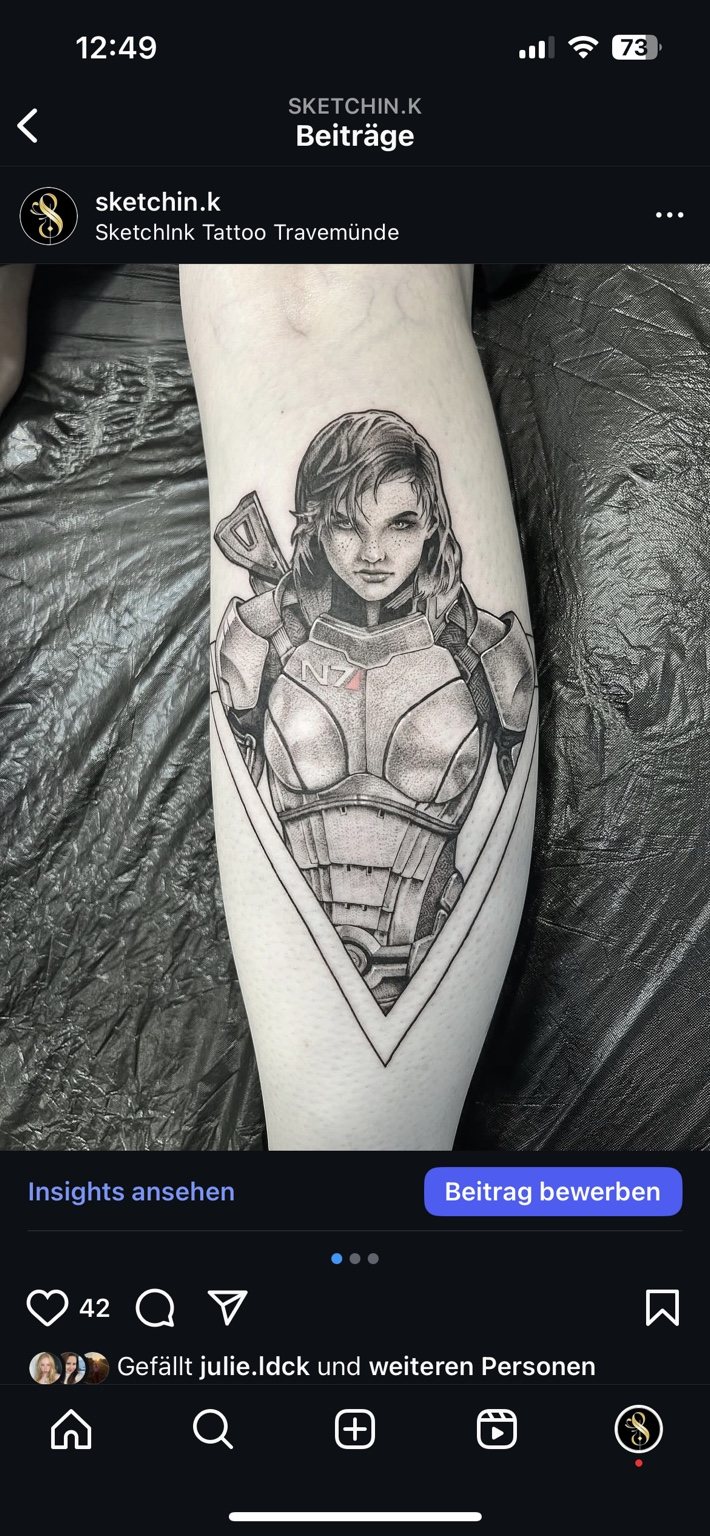 Blackwork Money Tattoo